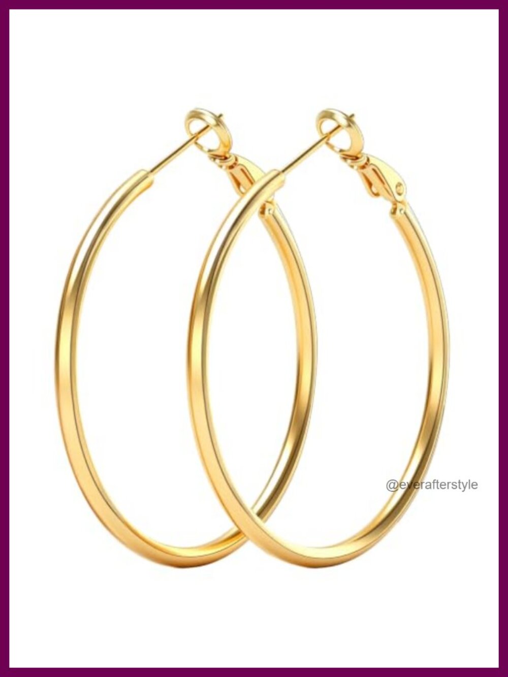 14K Gold Plated Hoop Earrings for Women Round Tube Snap Back